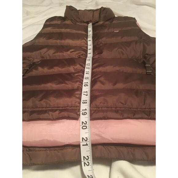 Duck Head Jeans Co vest Women M brown GOOSE DOWN puffer pocket Gorp Granola Girl - Picture 5 of 5